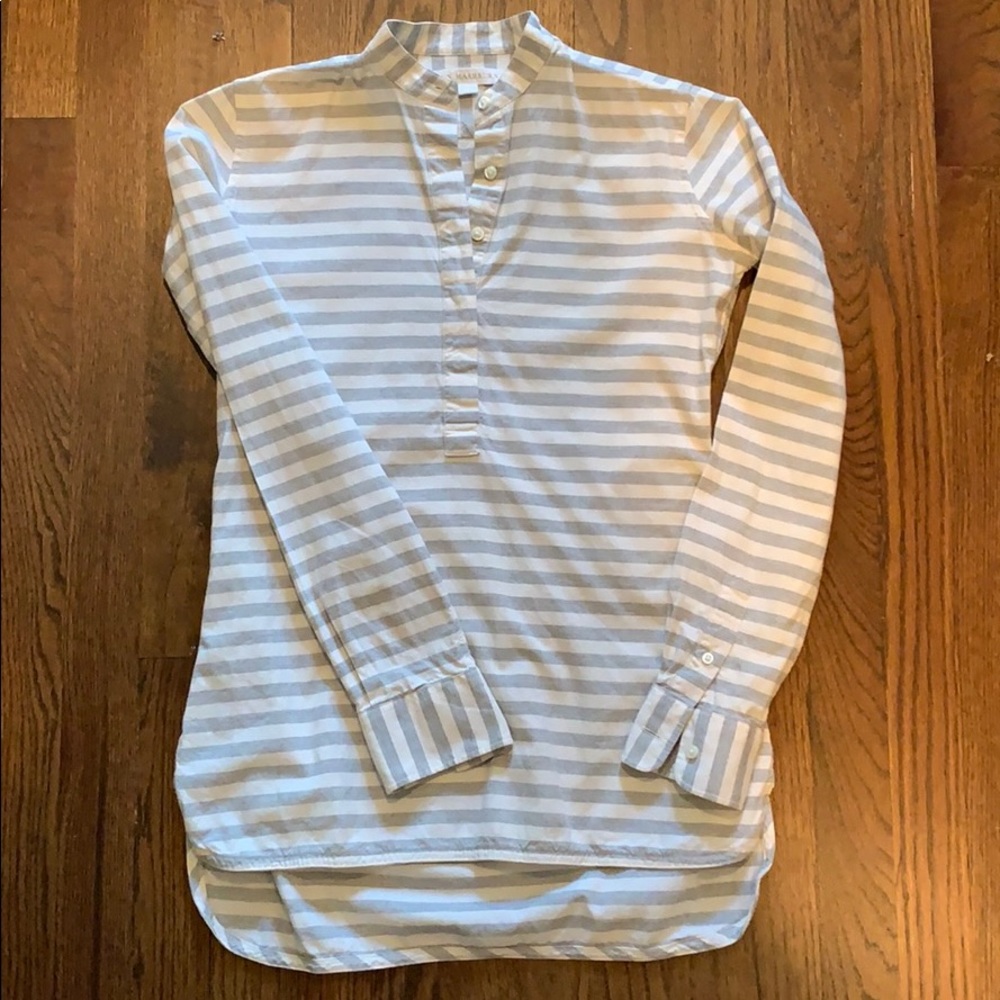 Ann Mashburn Mandarin Collar Shirt - XS